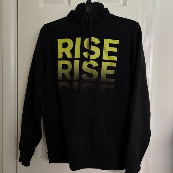 Rise Dispensaries Black Hoodie with Light Green Logo Print - Picture 1 of 4